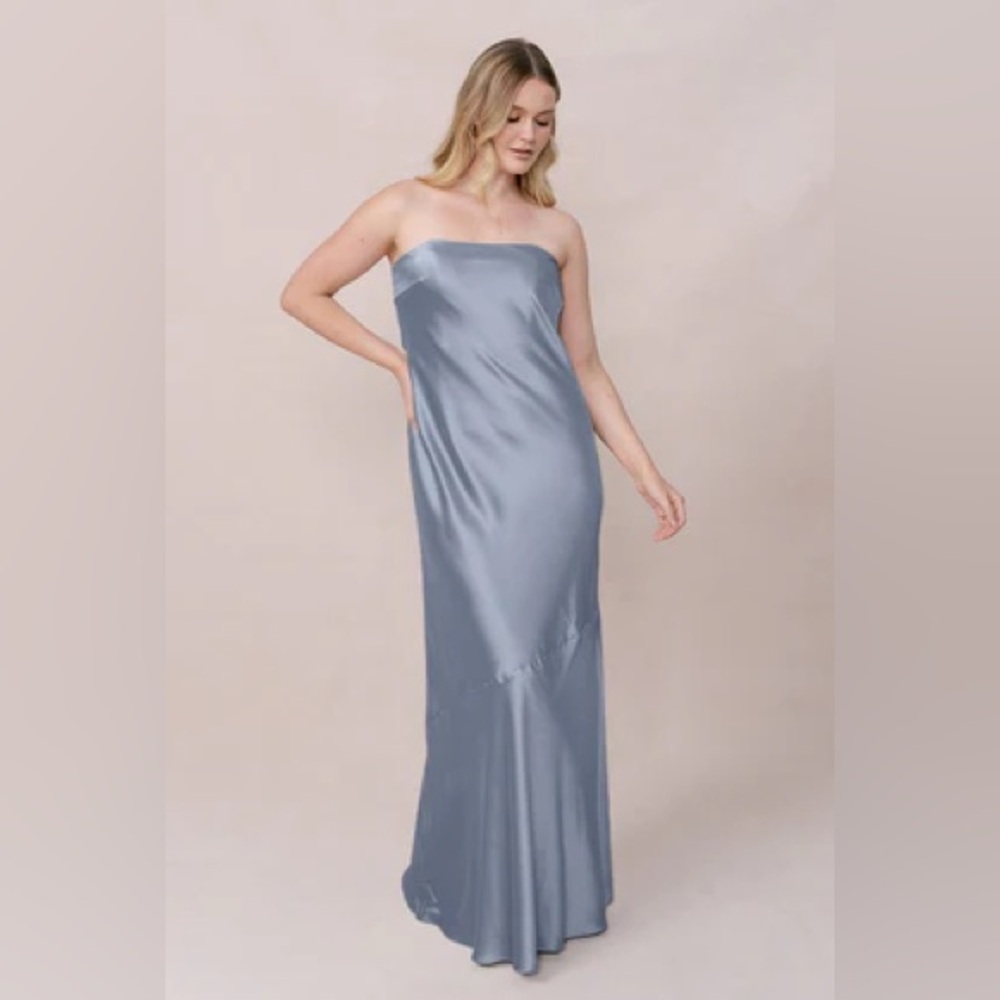Revelry Leo Satin Dress French Blue - 715